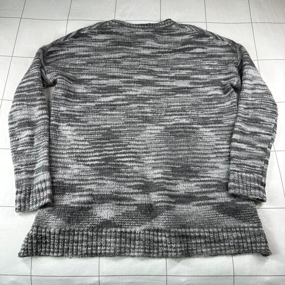 Vince Sweater Womens Small Gray Wool Silk V-Neck Oversized Pullover Space Dye - Picture 2 of 8